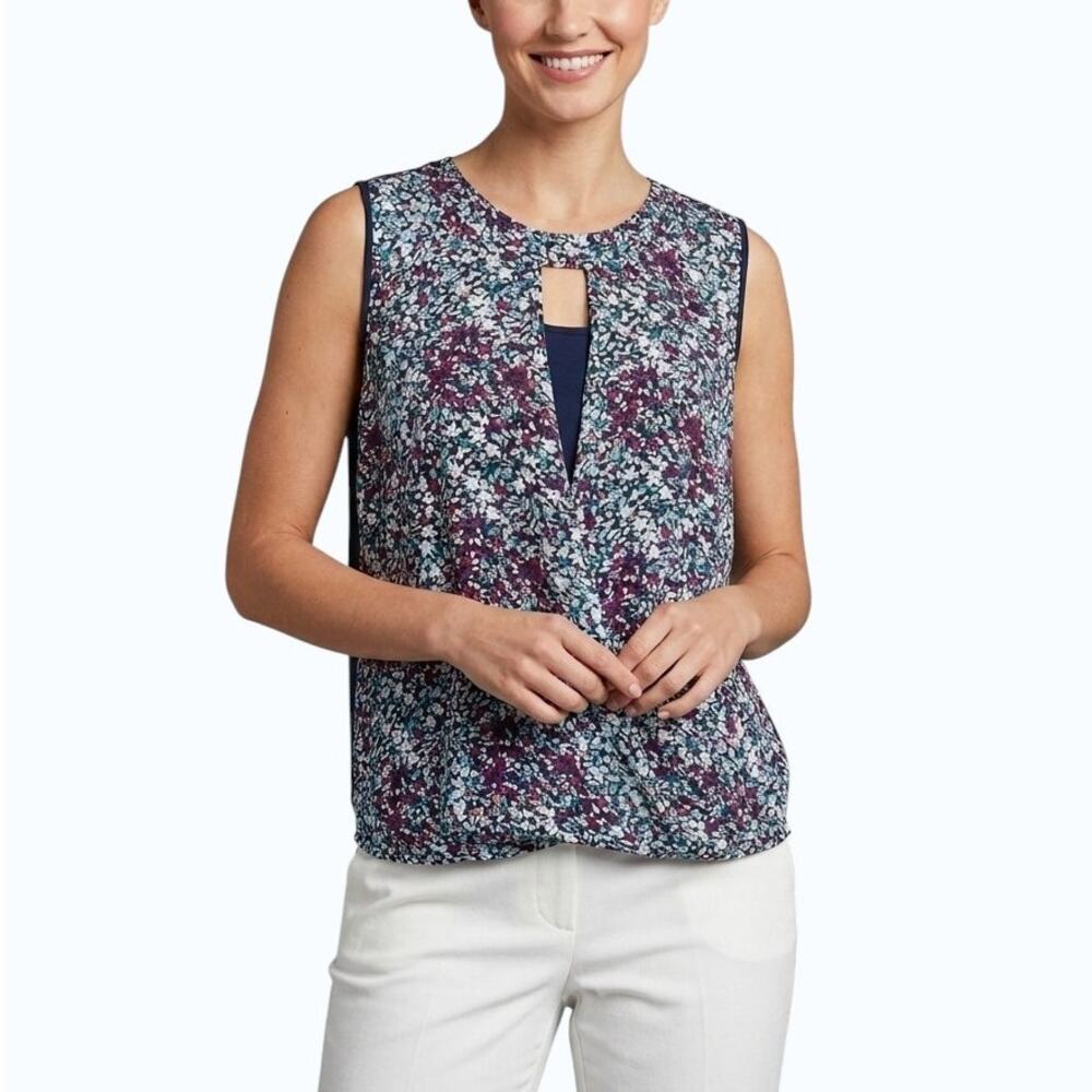 41 Hawthorn Clearwater Surplice Blouse Multicolor Faux Wrap Women Medium NWOT
